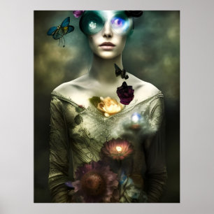 Poster "Retrato de um sonhador" Fantasia Cartão de Arte A