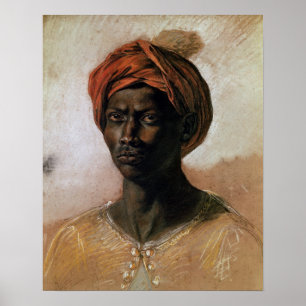 Póster Retrato de um turco em um turbante, c.1826