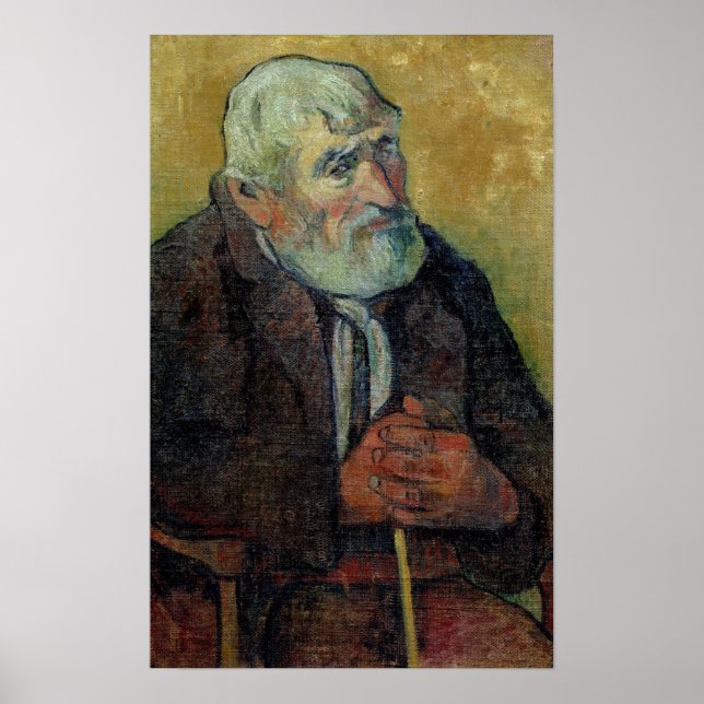 Poster Retrato de um Velho com um Stick, 1889-90 (Frente)