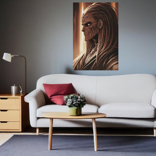 Poster Retrato de uma alienígena com pele de madeira Ar