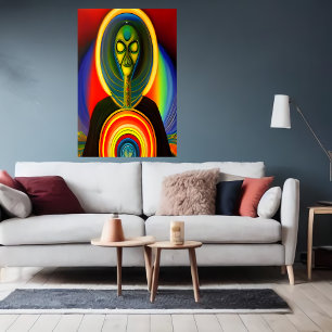 Poster Retrato de uma alienígena de robô   Arte AI