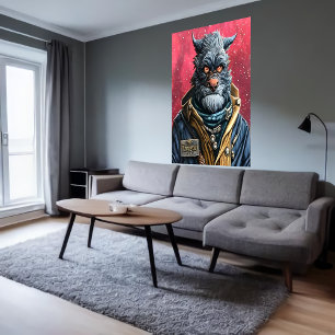Poster Retrato de uma alienígena Humanoide Furada AI Ar