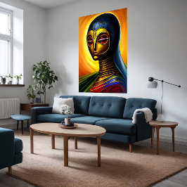 Poster Retrato de uma alienígena robótica | Arte AI