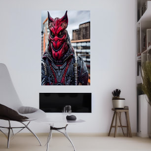 Poster Retrato de uma alienígena vermelha assustadora   A