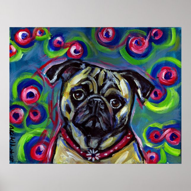 Póster Retrato de uma Bolha Pug (Frente)