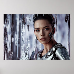 Poster retrato de uma cibermulher