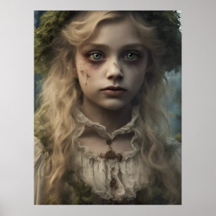 Poster Retrato de uma criança loira vitoriana morta assus