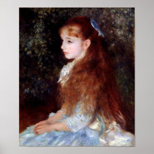 Poster Retrato de uma garota com fita azul, Renoir