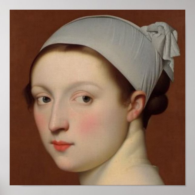 Poster Retrato de uma Jovem Estilo Clássico (Frente)