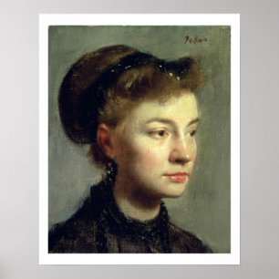 Póster Retrato de uma jovem mulher, 1867 de Edgar Degas  