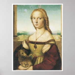Poster Retrato de uma jovem mulher (senhora com um