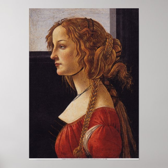 Poster Retrato de uma jovem mulher - Simonetta Vespucci (Frente)