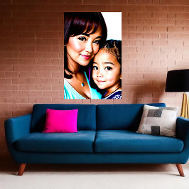Poster Retrato de uma Mãe e Filha | Arte AI