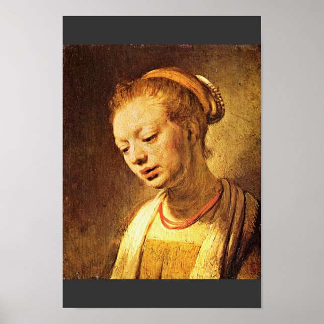 Póster Retrato De Uma Menina De Rembrandt Harmensz. (Frente)