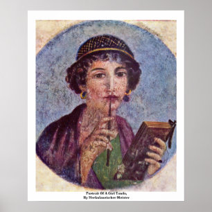 Póster Retrato de uma menina Tondo