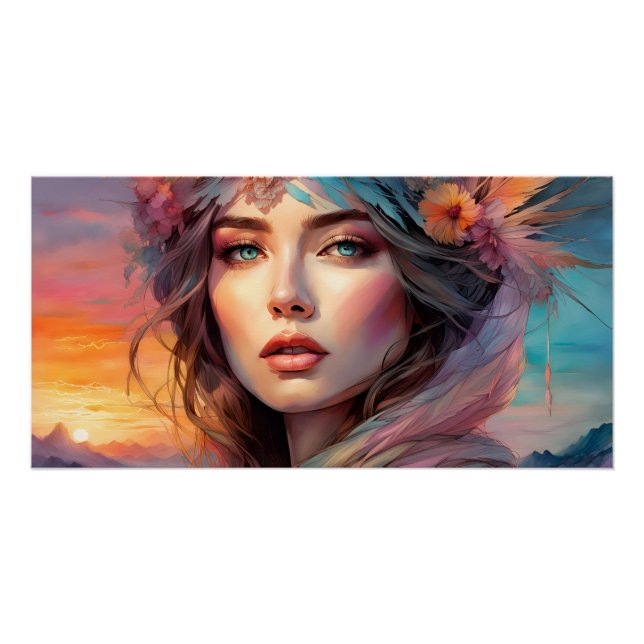 Póster retrato de uma mulher (Frente)