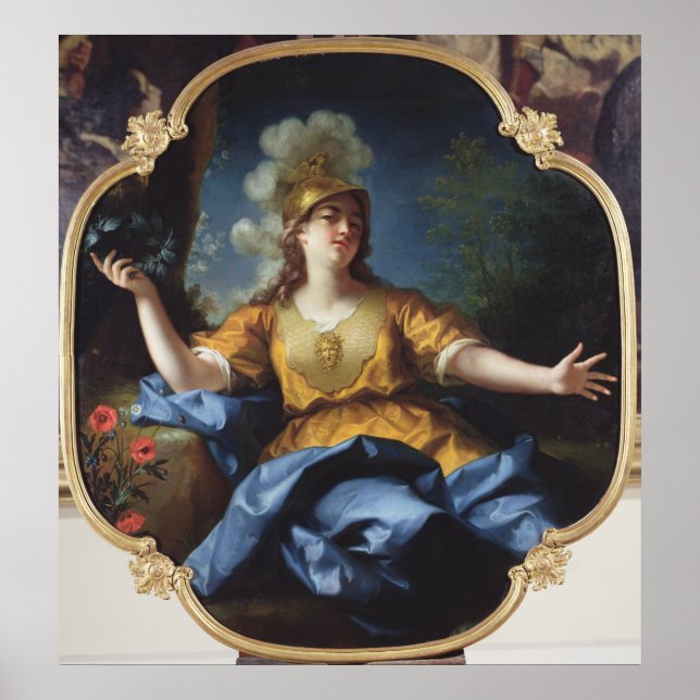 Póster Retrato de uma Mulher como Minerva, 1730 (Frente)