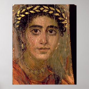 Poster Retrato de uma mulher, de Fayum, Romano-Egípcio,