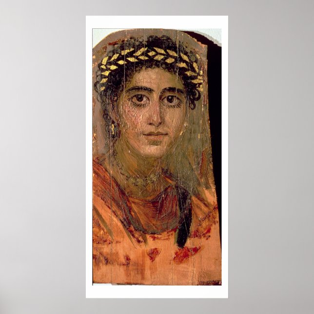 Póster Retrato de uma Mulher, de Fayum, Romano-Egípcio, (Frente)