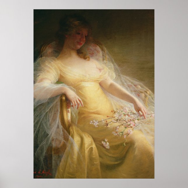 Póster Retrato de uma Mulher (óleo na canvas) (Frente)