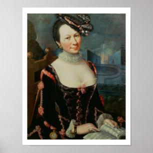 Póster Retrato de uma mulher que guardara uma contagem