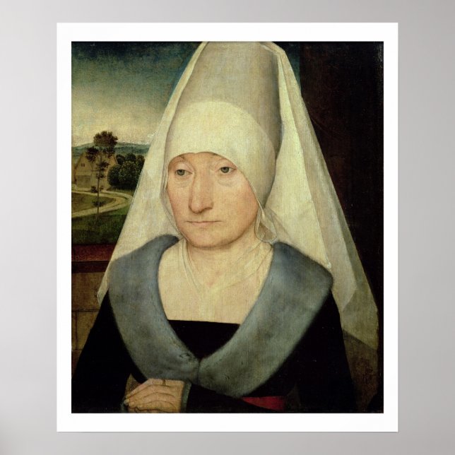 Póster Retrato de uma Mulher Velha (óleo no painel) (Frente)