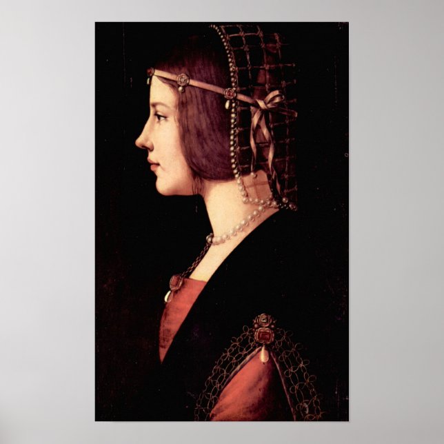 Poster Retrato de uma Senhora (Beatrice d'Este) por Da Vi (Frente)
