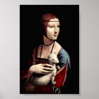 Póster Retrato de uma Senhora com Ermine por Da Vinci