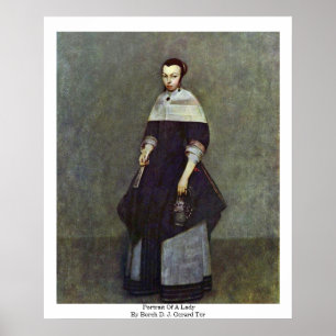 Poster Retrato de uma senhora por Borch D.J. Gerard Ter