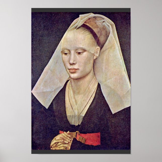 Poster Retrato De Uma Senhora Por Weyden Rogier Van Der (Frente)