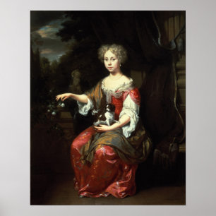 Póster Retrato de uma senhora que guardara seu animal de