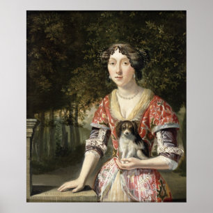 Poster Retrato de uma senhora Vestir-se um vestido