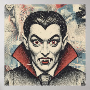 Poster Retrato de Vampiro Vintage