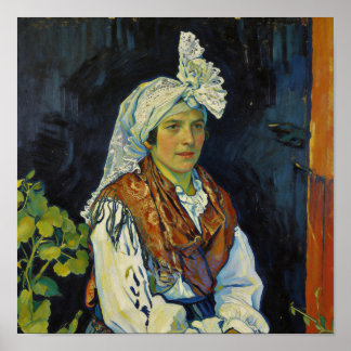 Poster Retrato de Van Gogh de uma camponesa