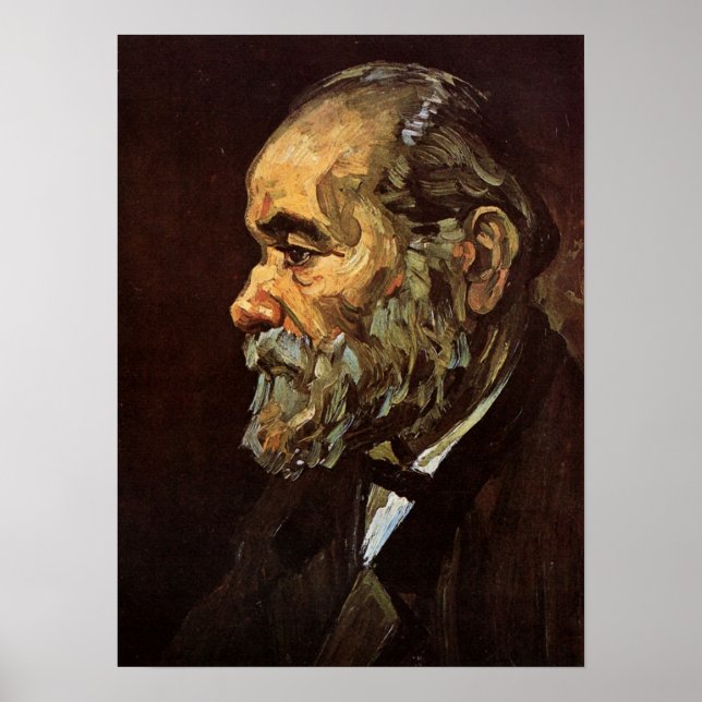 Poster Retrato de Velho com Barba por Vincent van Gogh (Frente)