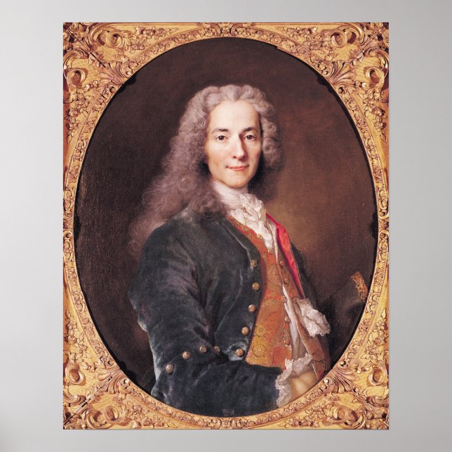 Póster Retrato de Voltaire com 23 anos, 1728 (Frente)
