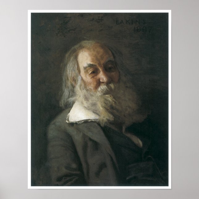 Póster Retrato de Walt Whitman, 1887-88 (Frente)