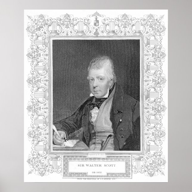 Poster Retrato de Walter Scott (Frente)