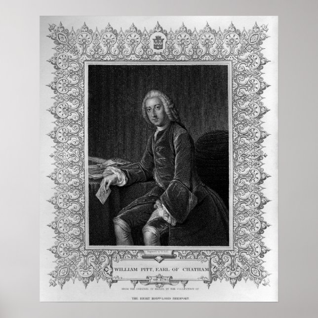 Póster Retrato de William Pitt, 1rua Conde de Chatham (Frente)
