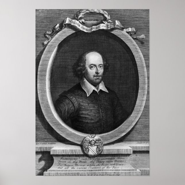 Poster Retrato de William Shakespeare 1719 (Frente)