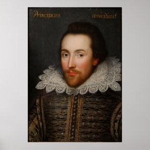 Póster Retrato de William Shakespeare Cobbe cerca de 1610