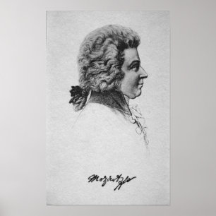 Póster Retrato de Wolfgang Amadeus Mozart