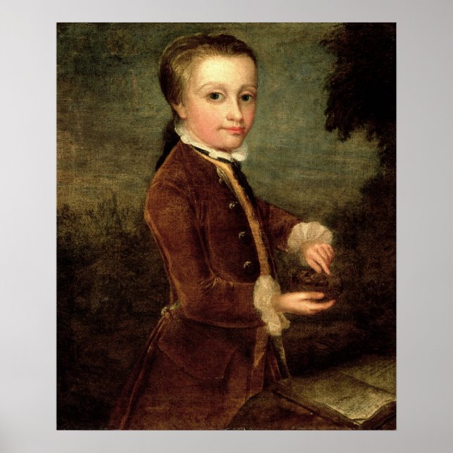 Póster Retrato de Wolfgang Amadeus Mozart (Frente)