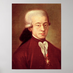 Póster Retrato de Wolfgang Amadeus Mozart depois de 1770