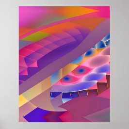Poster Retrato de Wombott - Arte Abstrata de Ken Gage