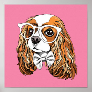 Poster Retrato descuidado do Spaniel de rei Charles