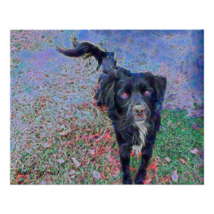 Póster Retrato digital preto-e-preto