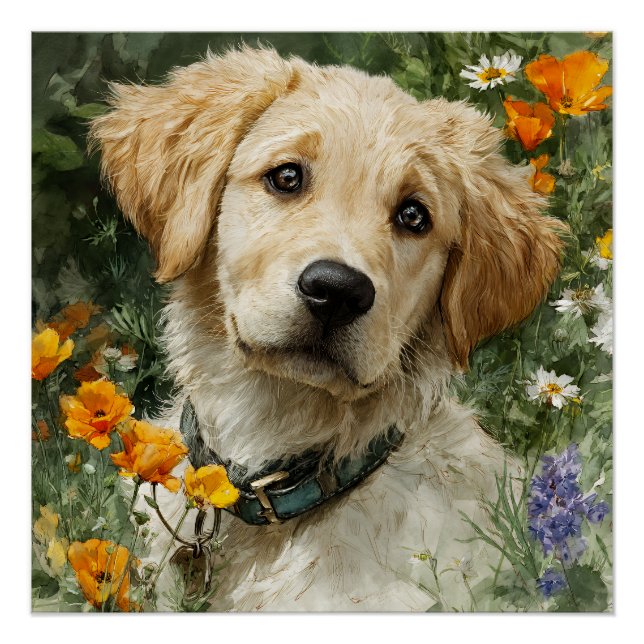 Póster Retrato do Cachorrinho Dourado (Frente)