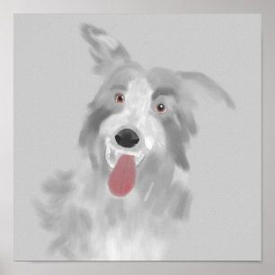 Póster retrato do cão de regaço