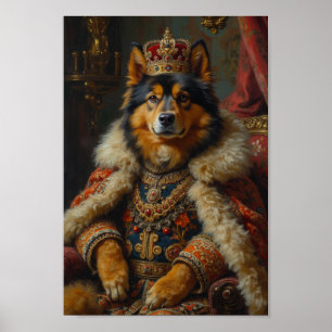 Poster Retrato do Cão Finlandês Lapphund Real